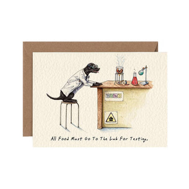 All food must go to the lab for testing greeting card