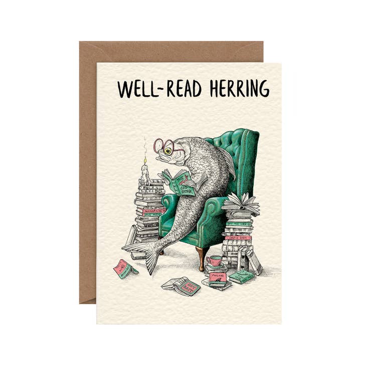 well read herring greeting card