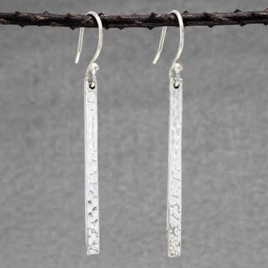 long silver dangle earrings