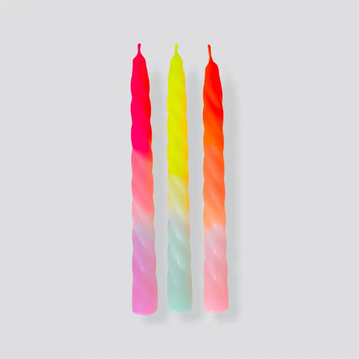 Dip Dye Twisted Dinner Candles | Assorted Colors
