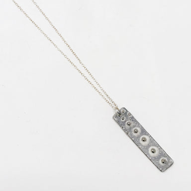 silver rectangle urchin pendant necklace