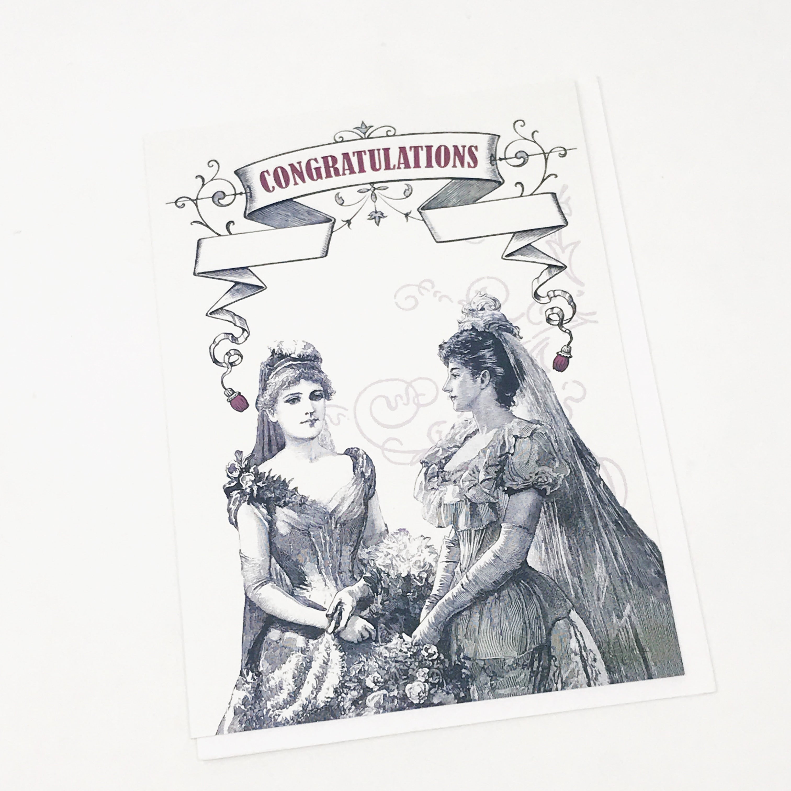 Congratulation two brides greeting card
