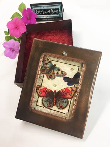 butterflies with pearl Reliquary Box
