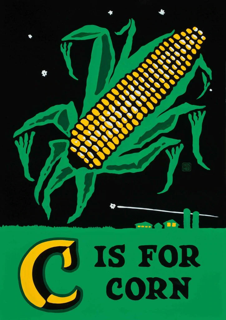 C is for Corn blank greeting card