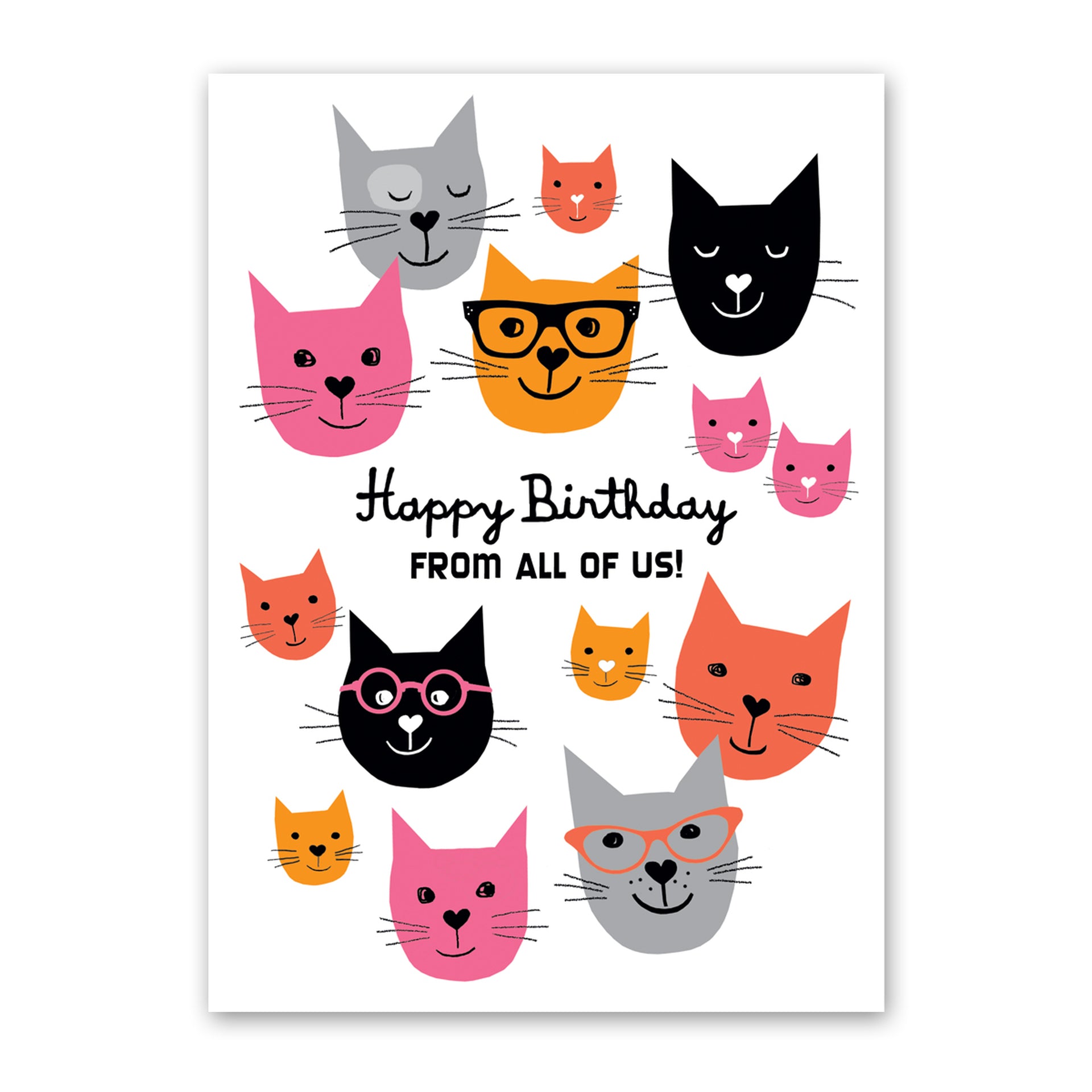 Happy Birthday from all of us cats greeting card