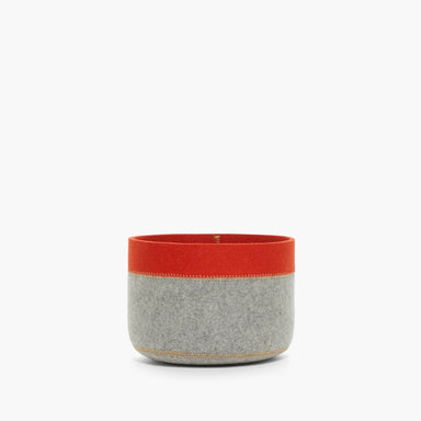red and grey felt planter