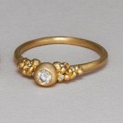 Encrusted diamond pod ring