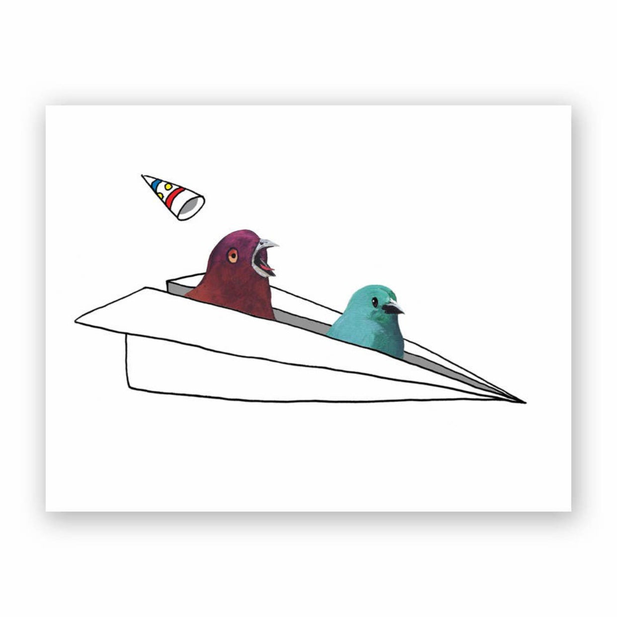 paper plane birds Greeting Card
