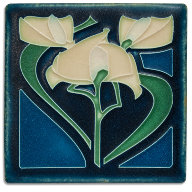 floral ceramic decorative tile