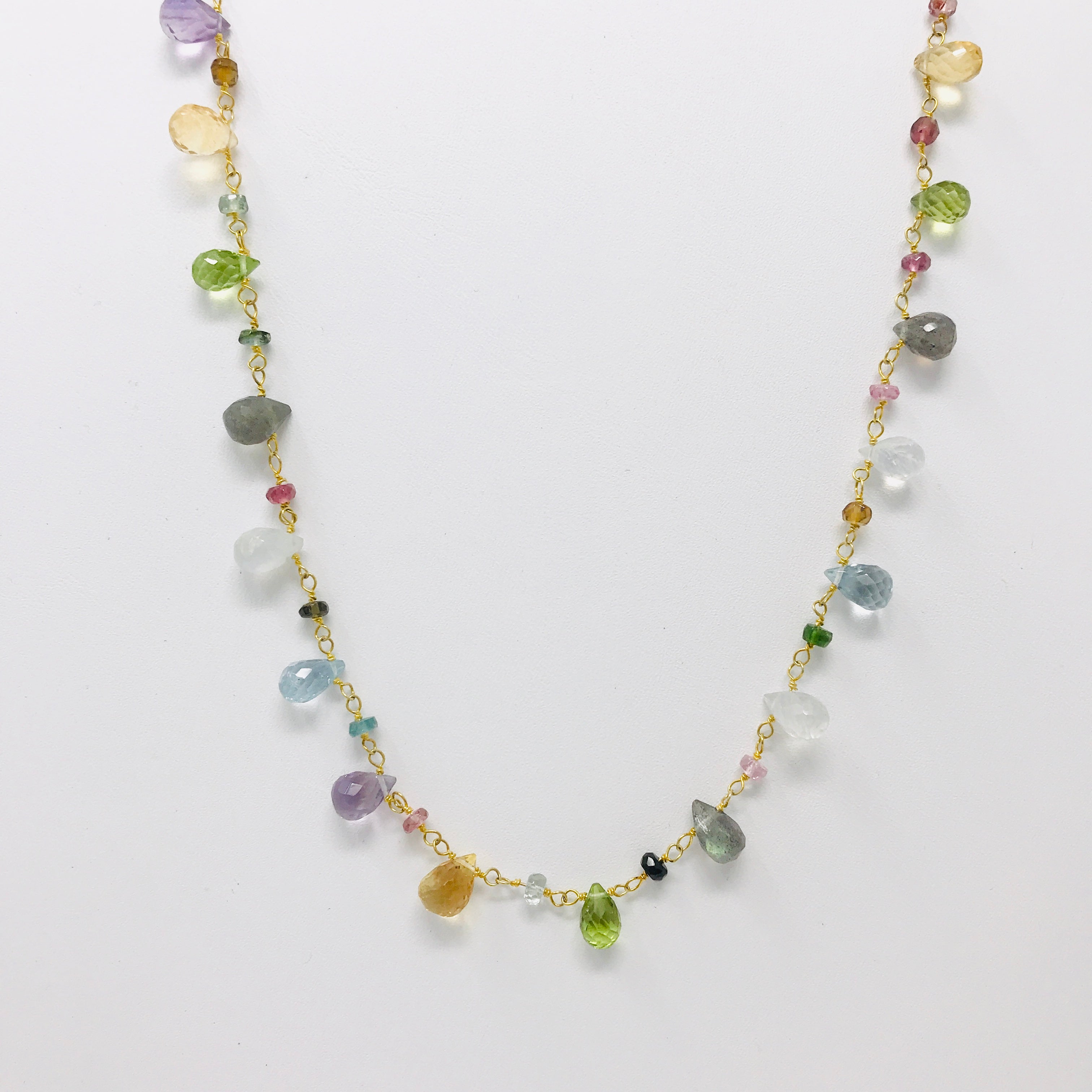 multi colored stone necklace