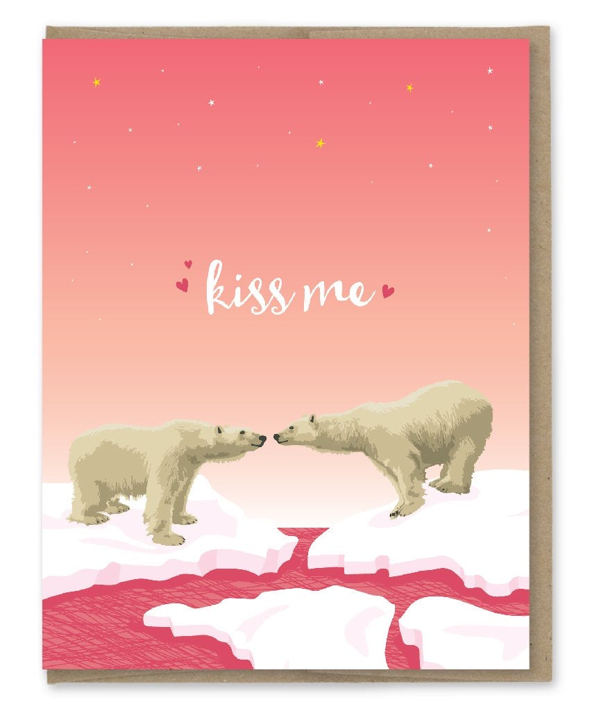 kiss me bears greeting card