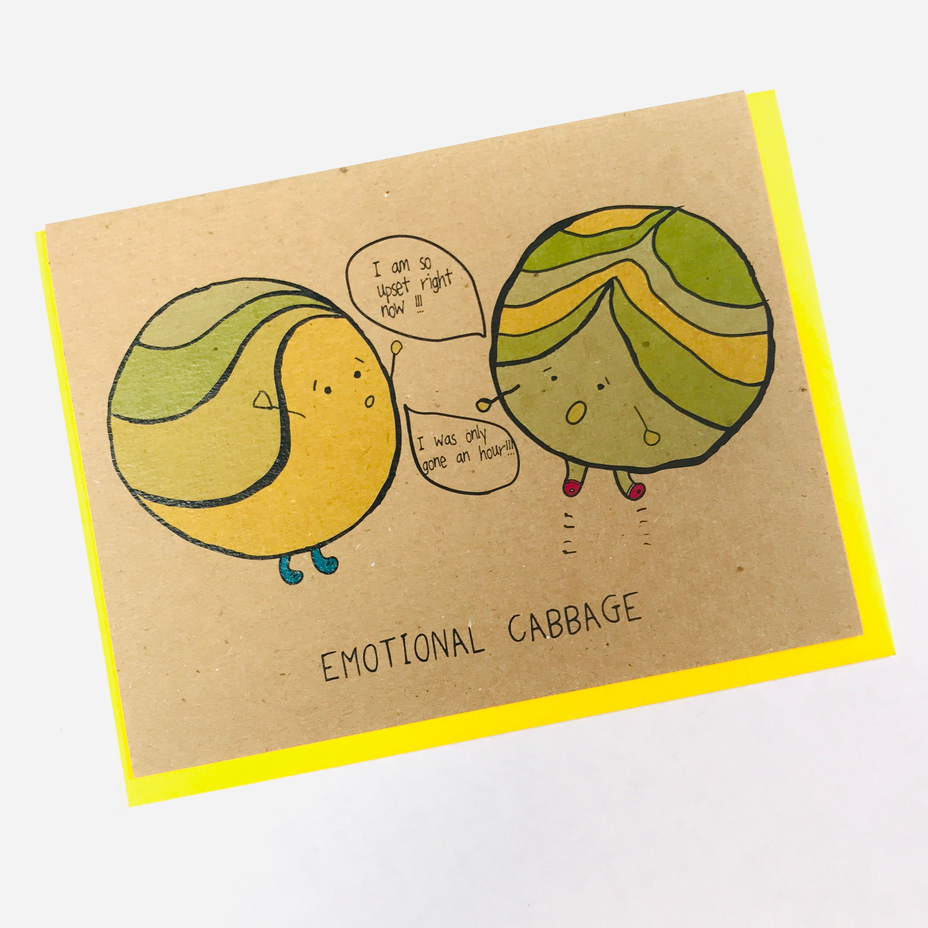 emotional cabbage greeting card
