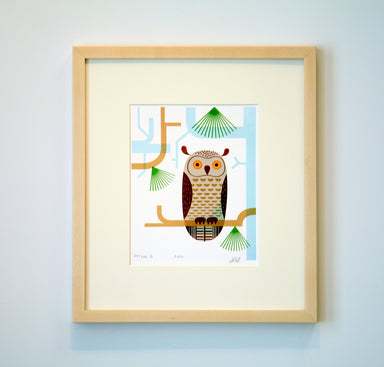 framed Owl print