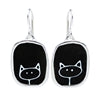 cat silver earrings