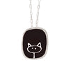 cat silver necklace