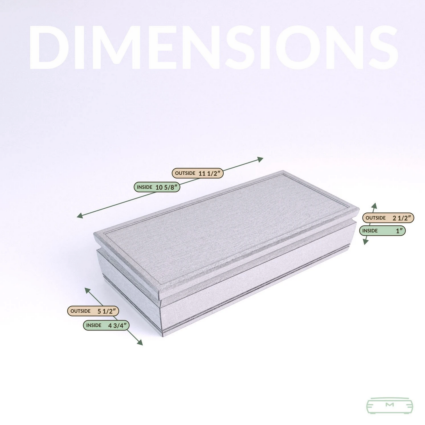 wood jewelry box dimensions
