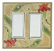 flower double wide ceramic light switch plate