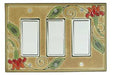 floral triple wide ceramic light switch plate
