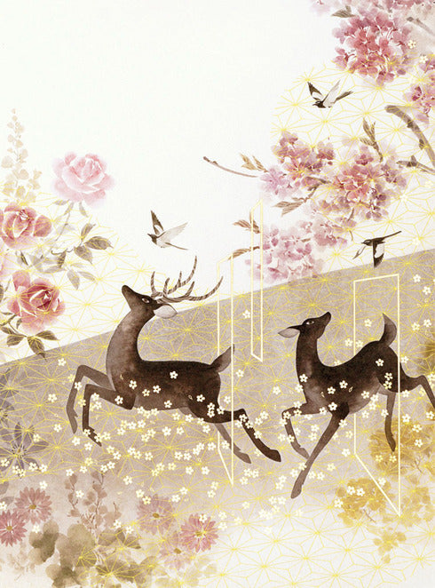 Artistic deer greeting cards