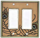 feathers decorative double wide ceramic switch plate