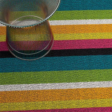 multicolor Stripe Shag Mat