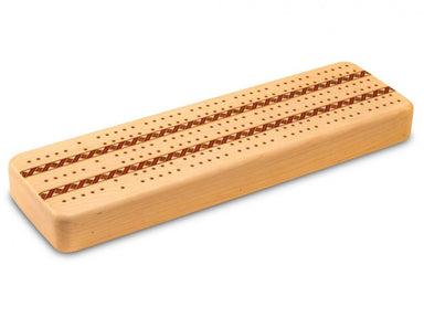 3 track wood cribbage board