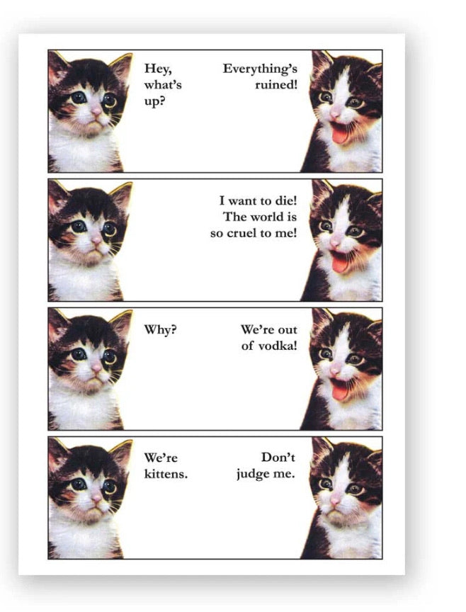 Cat bad day greeting card