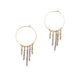 silver stone gold hoop earrings