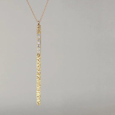 gold diamond bar pendant necklace