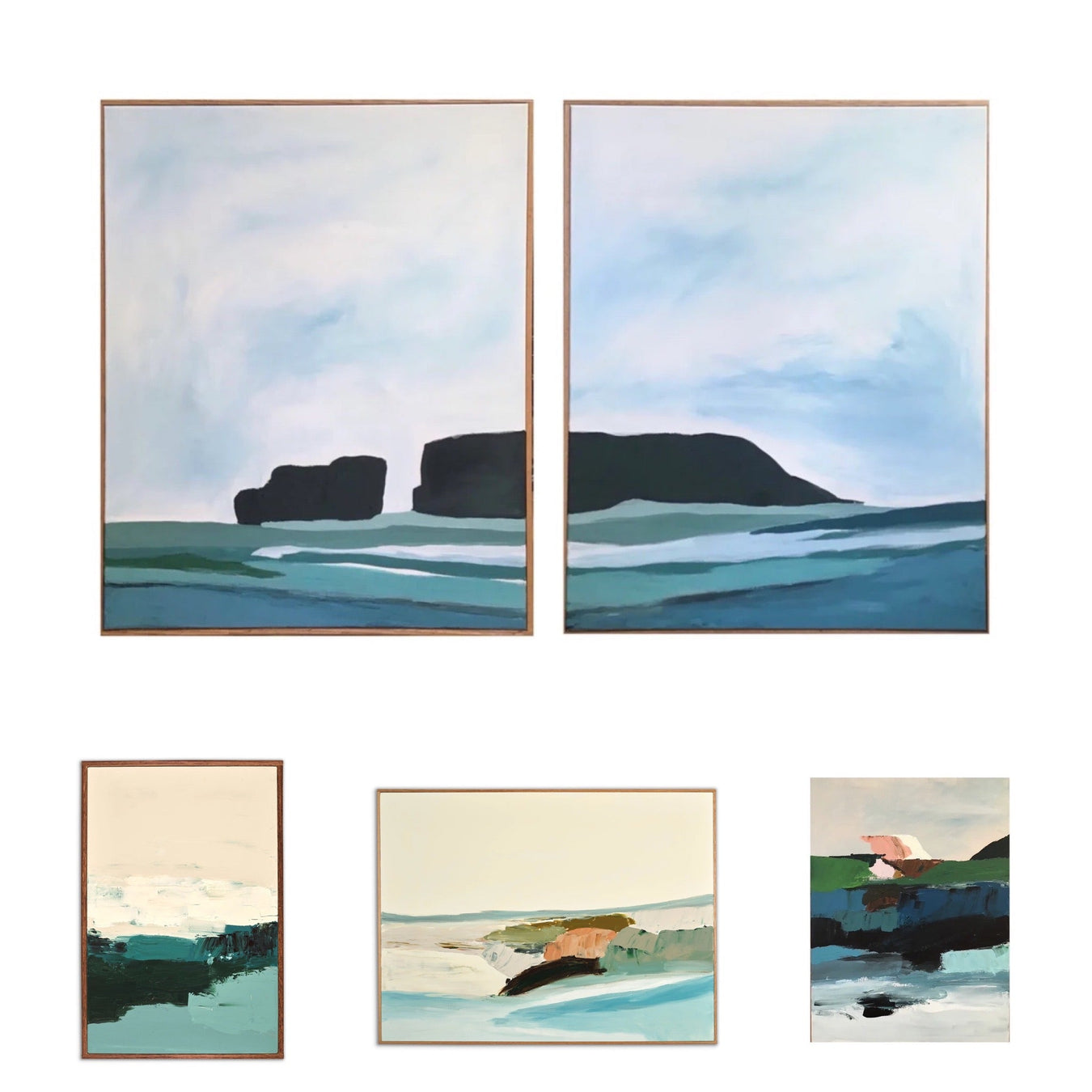 House of Boys paintings by Caryn Owen featuring abstract ocean landscapes