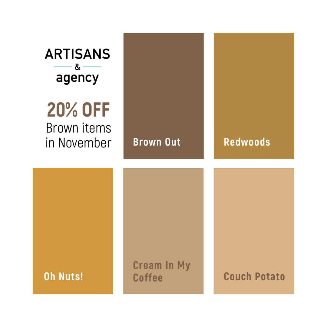 Save 20% November color is Brown