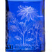 blue drinking etched glass 