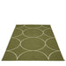 Woven rug with circles olive