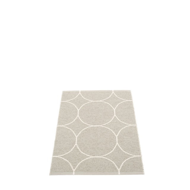 Woven rug with circles vanilla/Linen