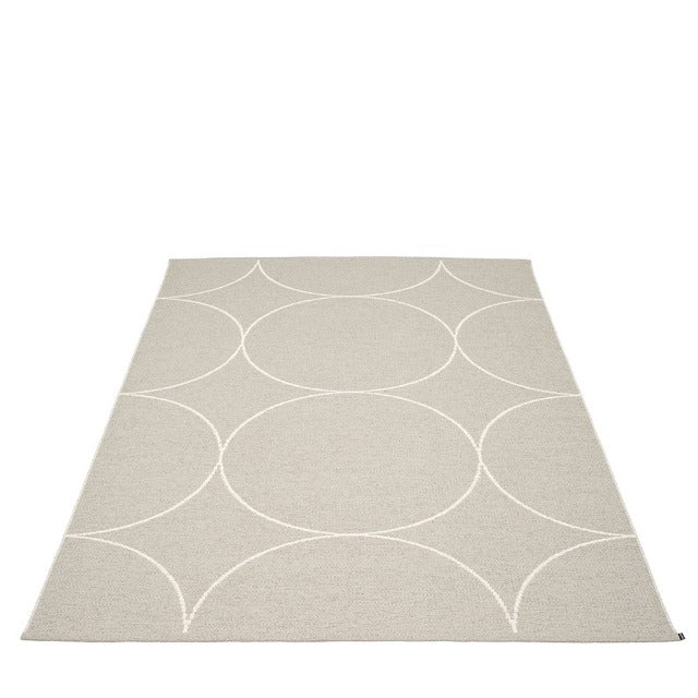Woven rug with circles vanilla/Linen