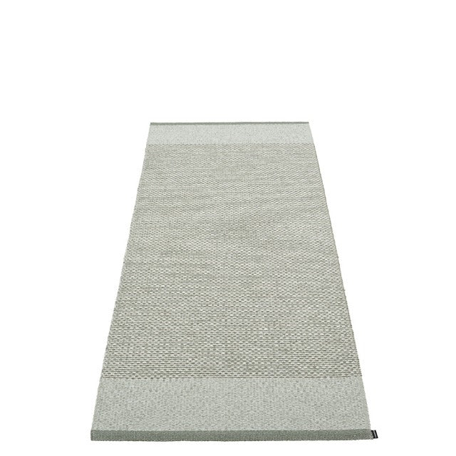 Woven rug in Army, Sage and stone