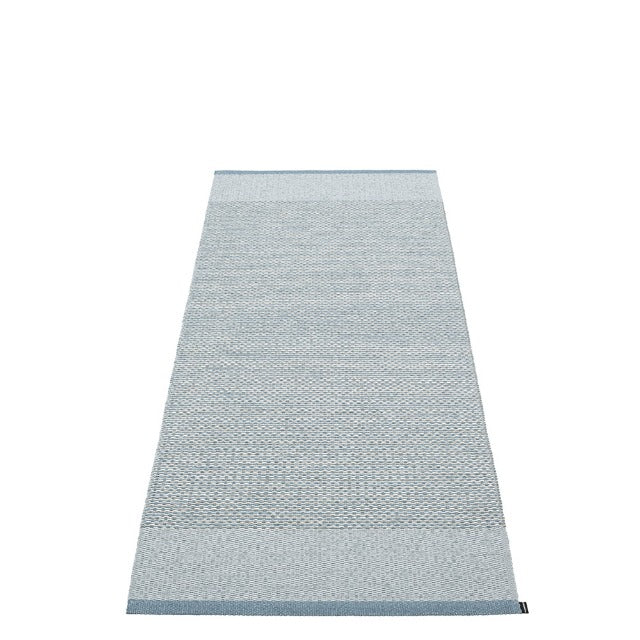 Woven Rug in Dove Blue and Blue Fog