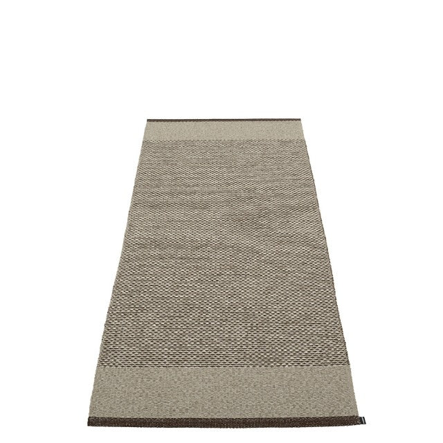 Woven Rug in Brown and dark linen