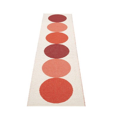 Woven runner with circles vanilla & berry