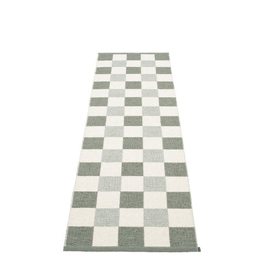 Checkered Woven rug Vanilla, Army & Sage