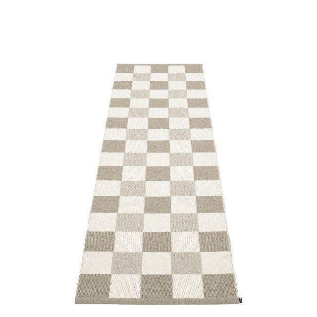 Checkered Woven rug Vanilla, Linen and dark linen