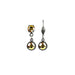 Pair of silver drop earrings with yellow gemstones