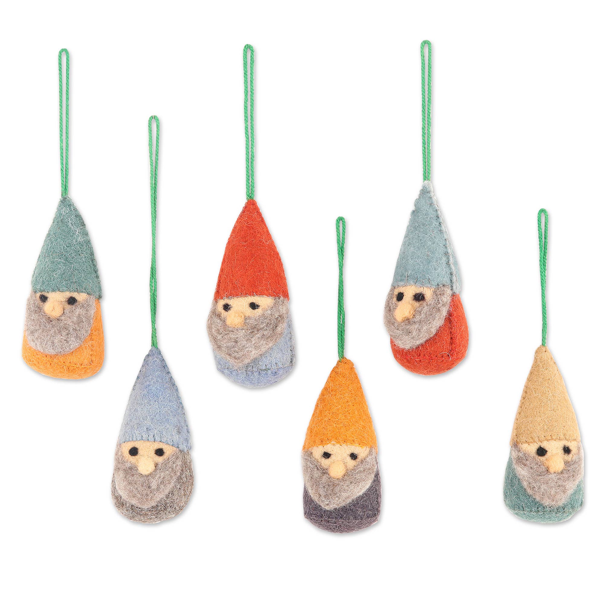 Novica Handmade Winter Gnomes Wool Felt Ornaments