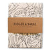 Cotton tea towel with black line art design and 'Badger & Burke' branding 