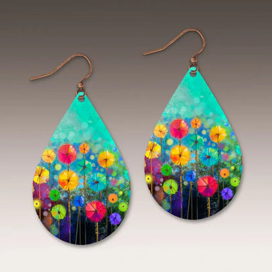 Petal Drop Handmade Earrings displayed elegantly, showcasing their stylish design and color vibrancy.