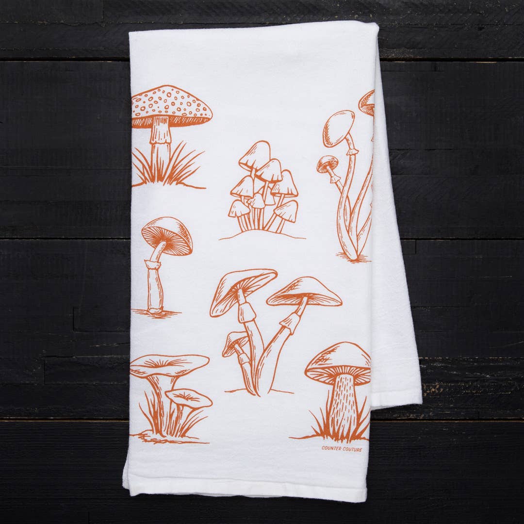 mushroom tea towel