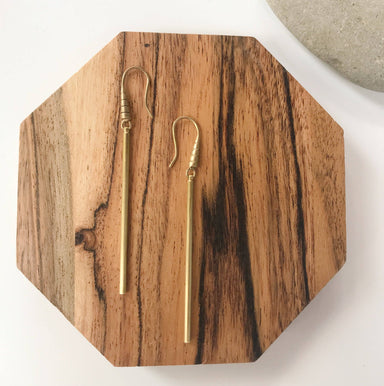 brass bar earrings with stainless steel ear wires