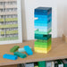 Gradient color wooden block tower