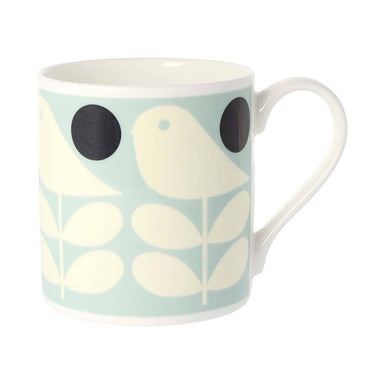 Ceramic Mug with bird and leaf pattern 