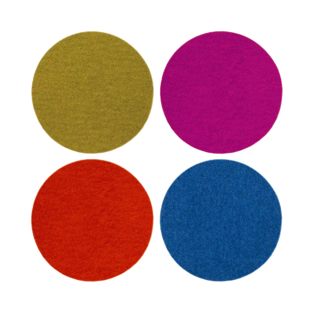 Felt Round Coasters Set of 4 - Multi Pack